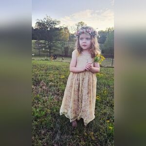 Lace Dress And Flower Head Piece Size 3/4